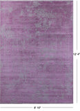 SUPER SALE Grey Modern Handmade Wool & Silk Rug - 8' 10" X 12' 4"