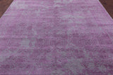 SUPER SALE Grey Modern Handmade Wool & Silk Rug - 8' 10" X 12' 4"