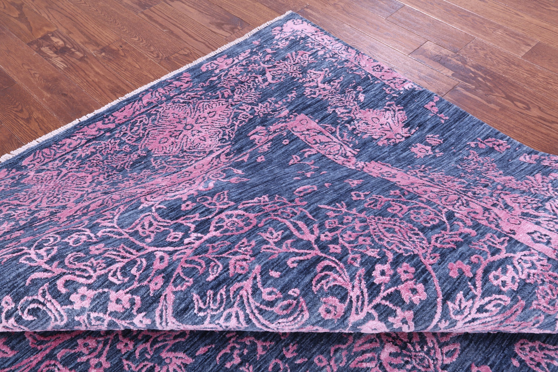 Modern Handmade Wool & Silk Rug - 9' 1" X 12' 1" - Golden Nile
