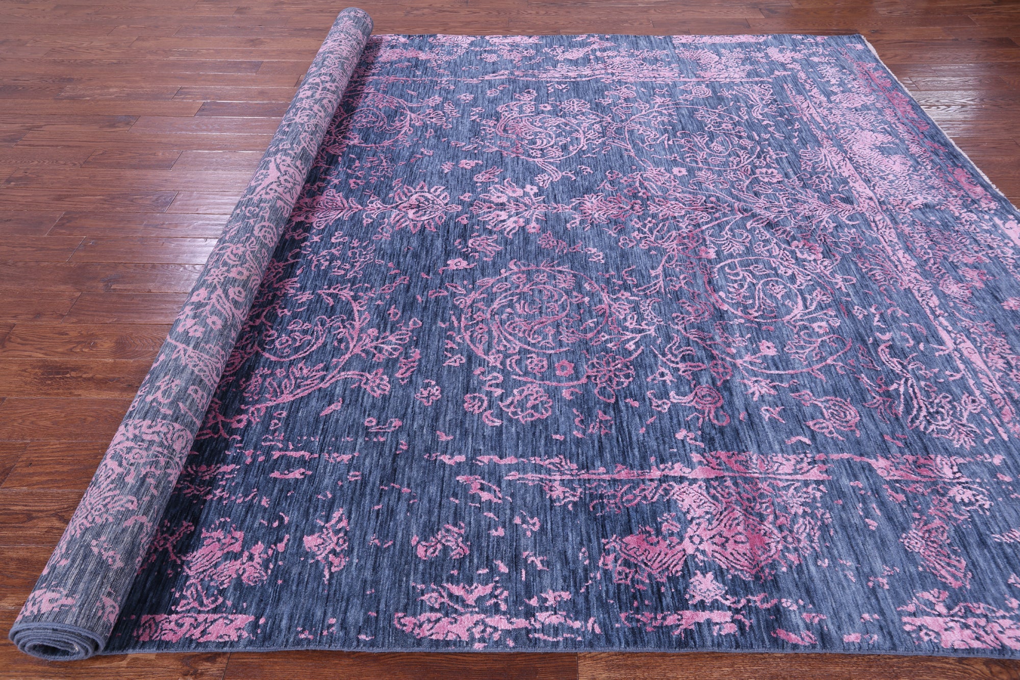 Modern Handmade Wool & Silk Rug - 9' 1" X 12' 1" - Golden Nile