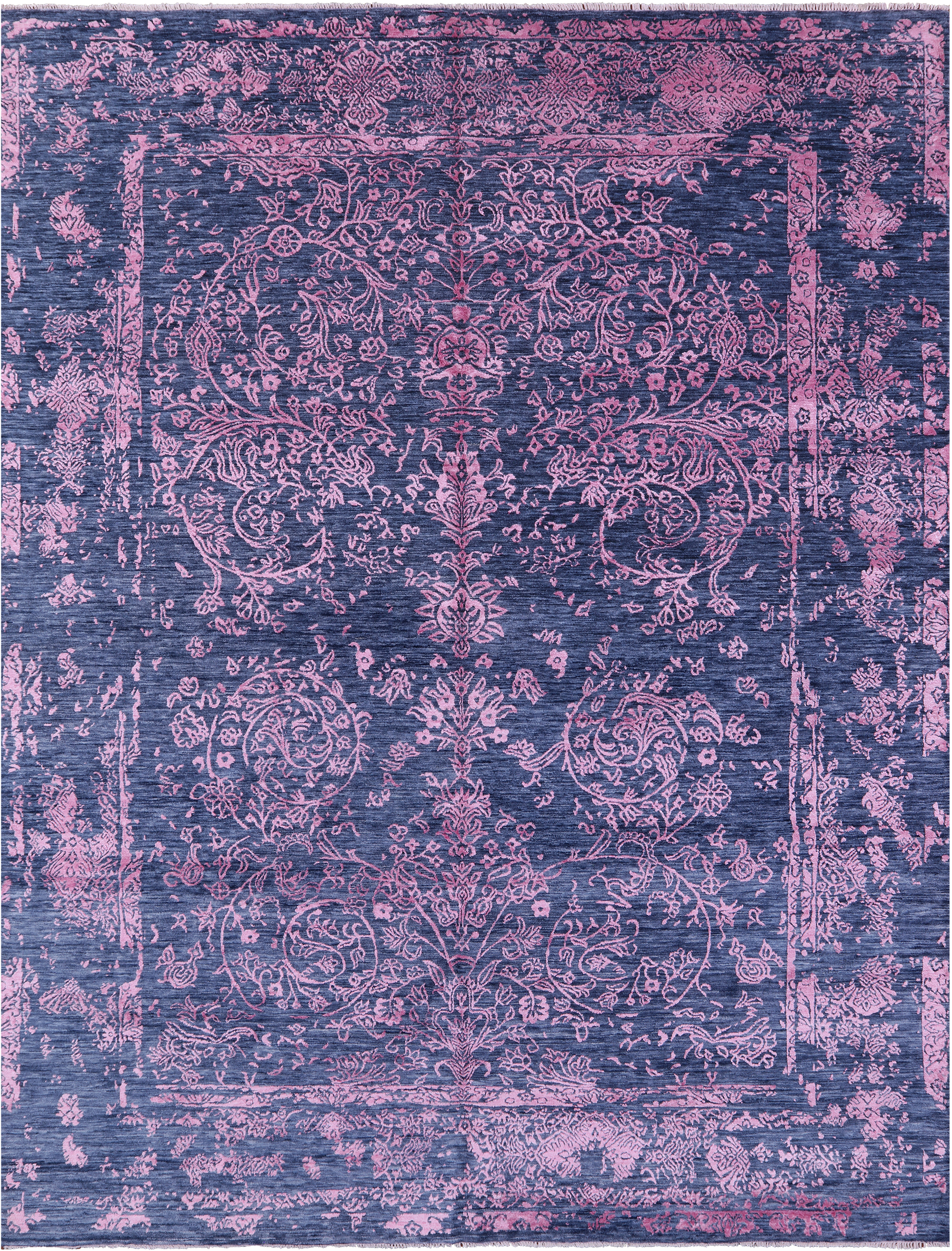 Modern Handmade Wool & Silk Rug - 9' 1" X 12' 1" - Golden Nile