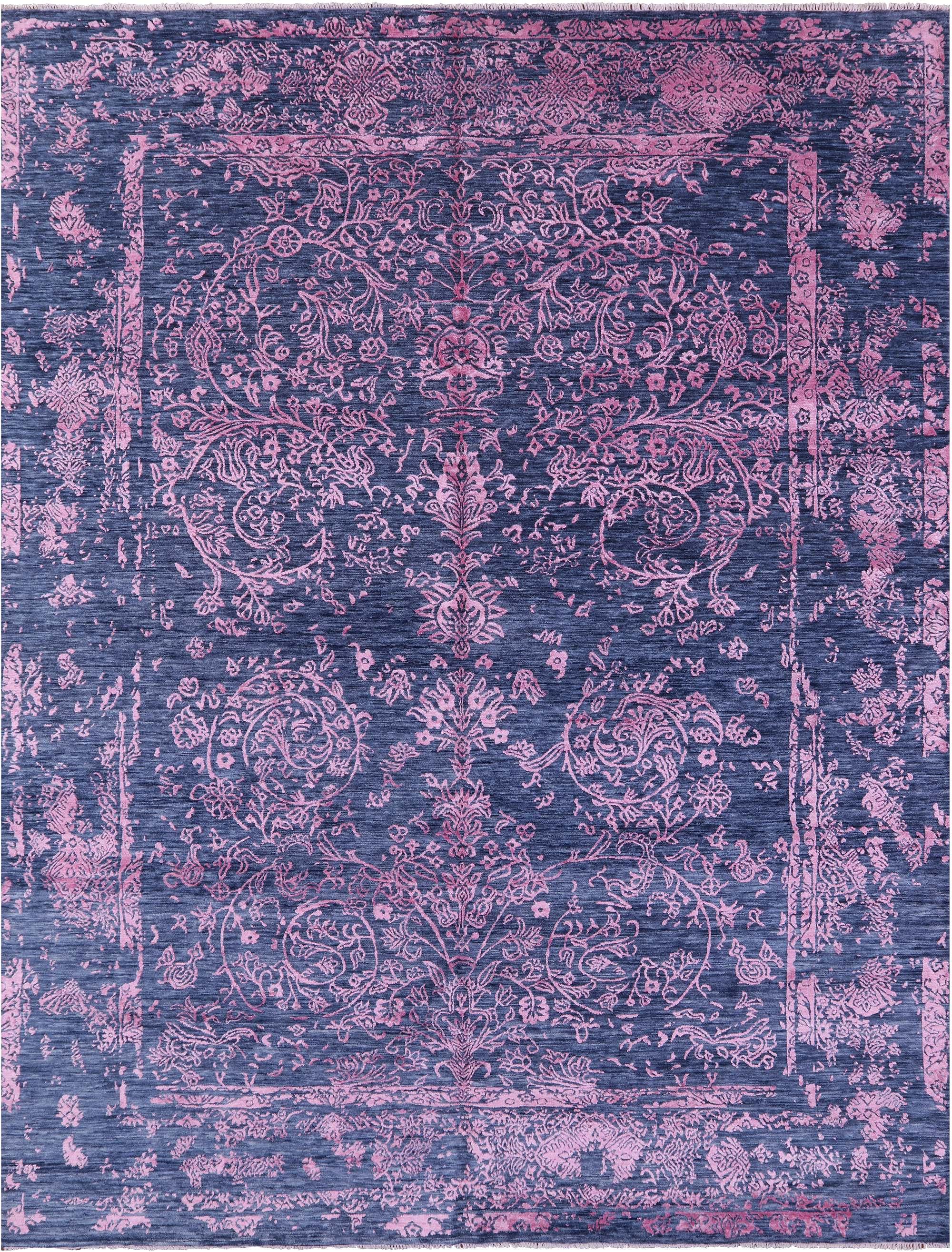 Modern Handmade Wool & Silk Rug - 9' 1" X 12' 1" - Golden Nile