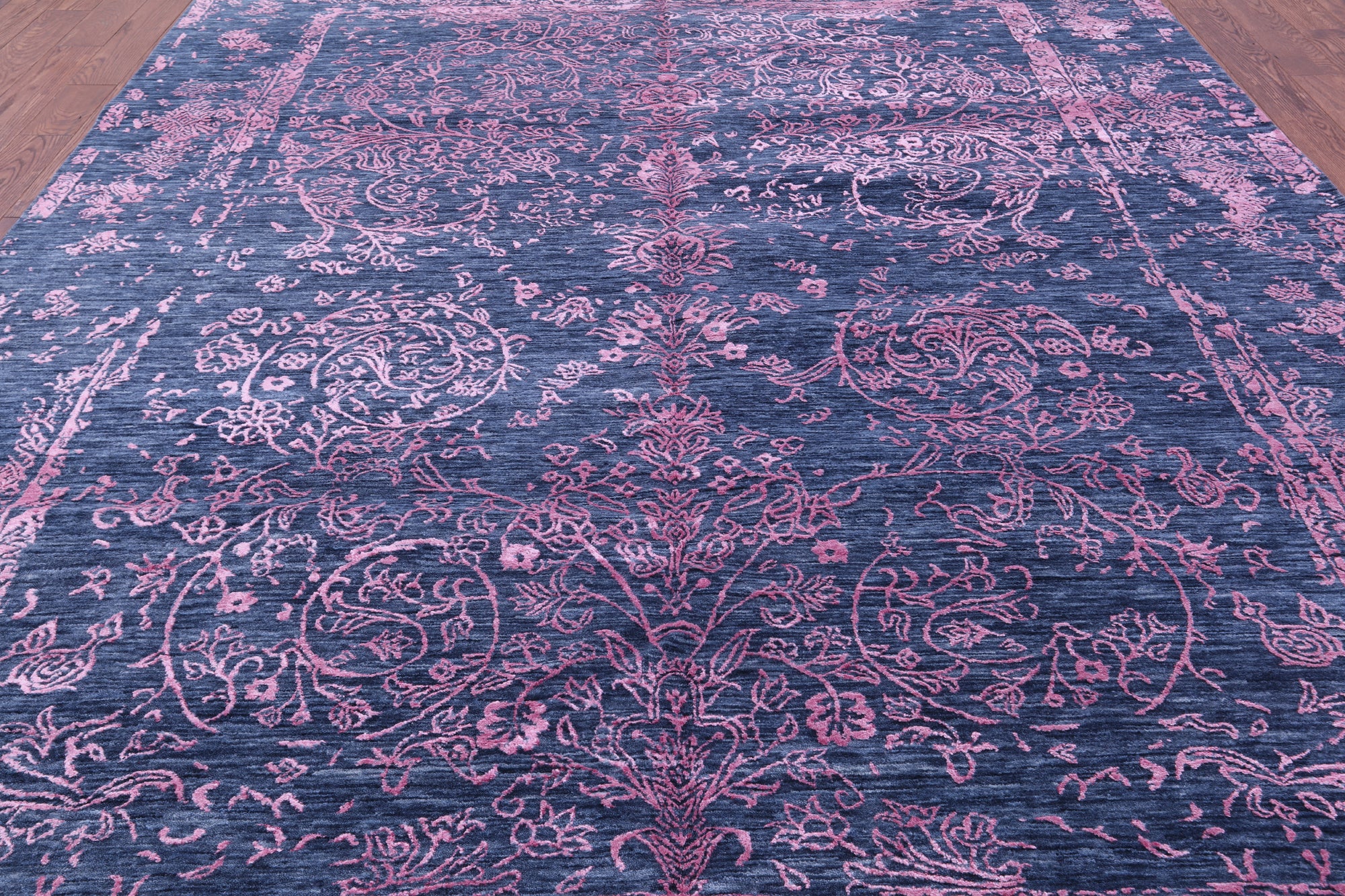 Modern Handmade Wool & Silk Rug - 9' 1" X 12' 1" - Golden Nile