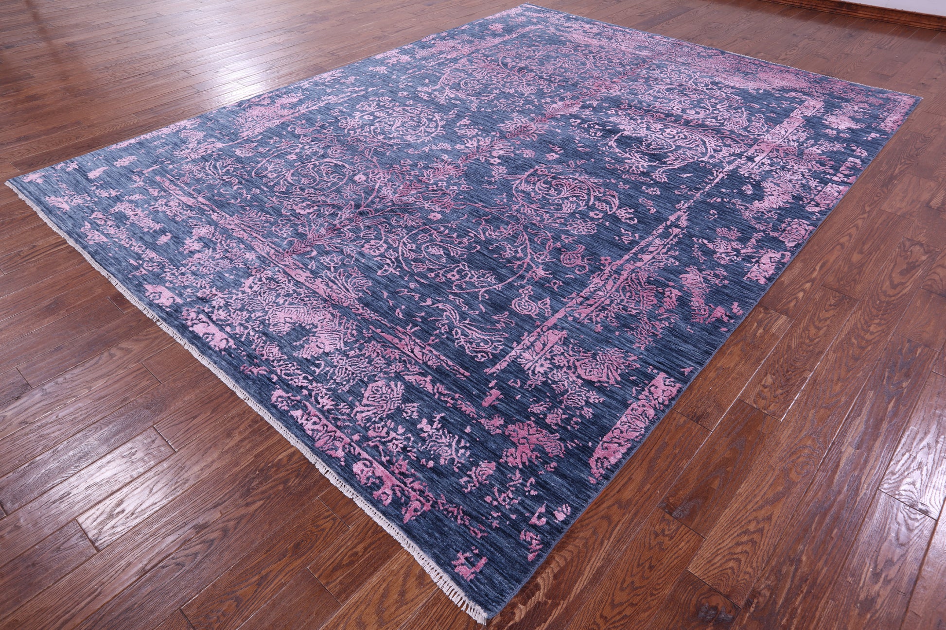 Modern Handmade Wool & Silk Rug - 9' 1" X 12' 1" - Golden Nile