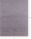 Grey Modern Hand Knotted Wool & Silk Rug - 9' 1" X 11' 10" - Golden Nile