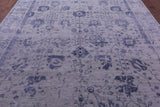 Grey Modern Handmade Wool & Silk Rug - 8' 11" X 12' 3" - Golden Nile