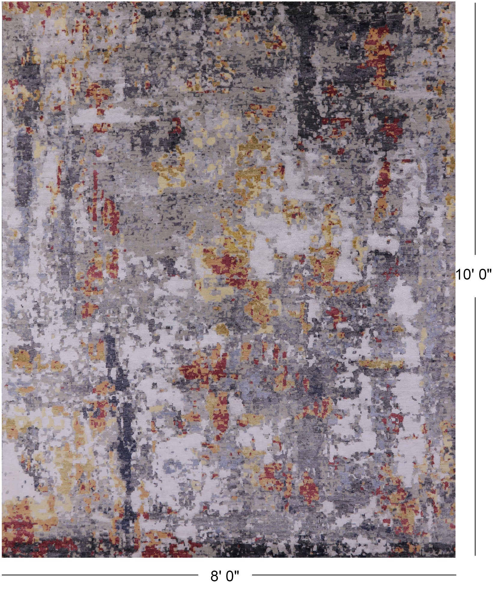 Modern Hand Knotted Wool & Silk Rug - 8' 0" X 10' 0" - Golden Nile