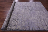 Grey Modern Hand Knotted Wool & Silk Rug - 7' 10" X 10' 1" - Golden Nile
