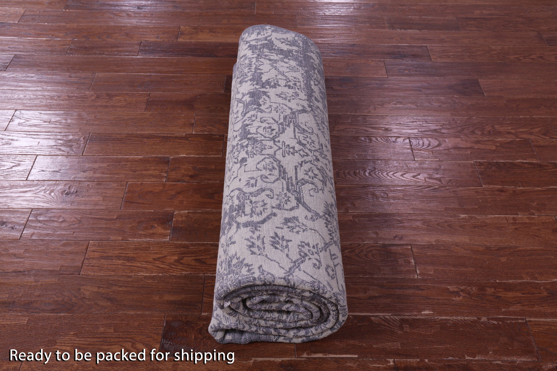 Grey Modern Hand Knotted Wool & Silk Rug - 7' 10" X 10' 1" - Golden Nile
