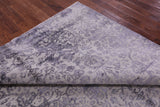 Grey Modern Hand Knotted Wool & Silk Rug - 7' 10" X 10' 1" - Golden Nile