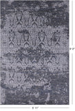 Grey Modern Handmade Wool & Silk Rug - 5' 11" X 9' 0" - Golden Nile