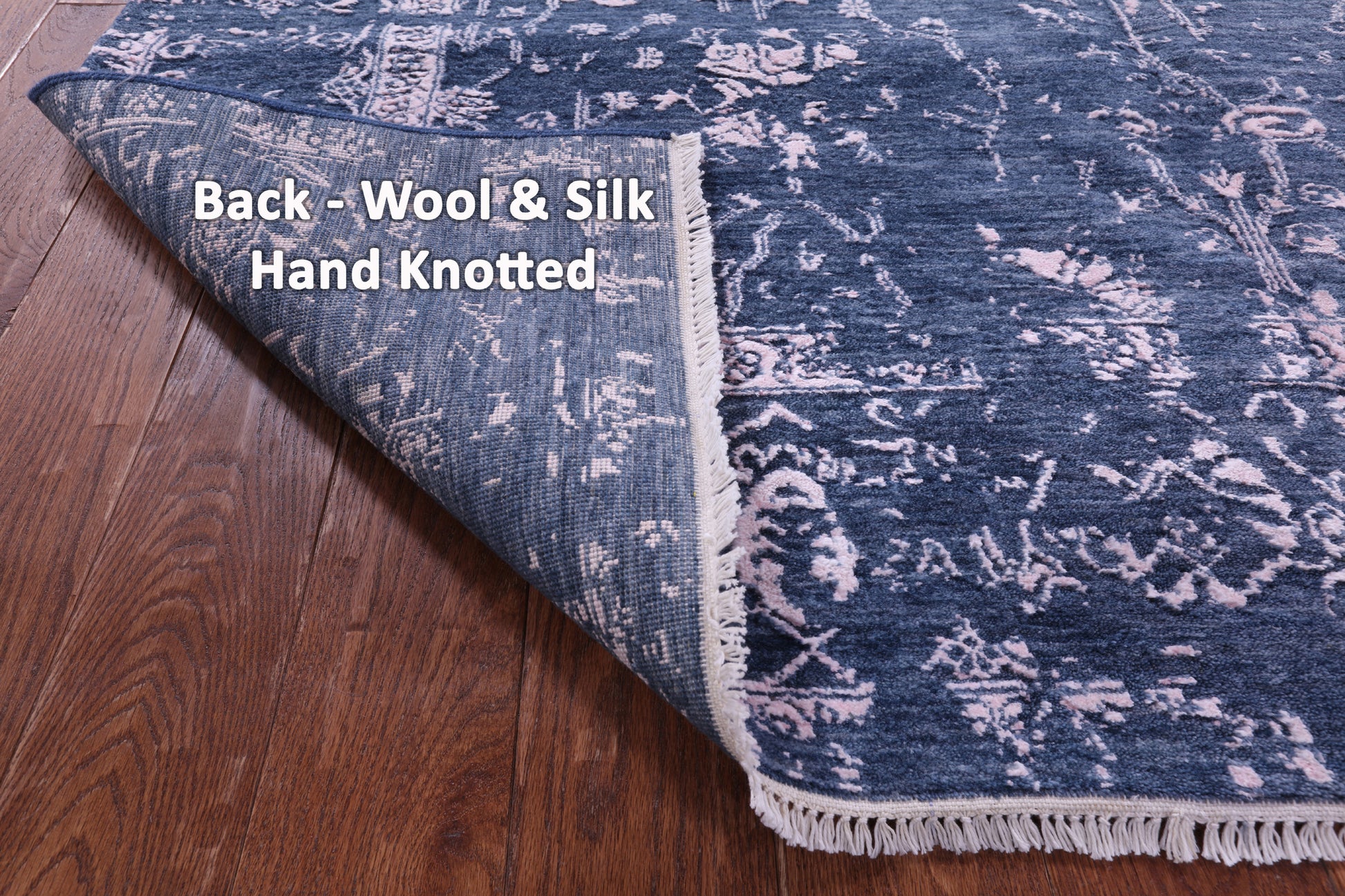 Grey Modern Hand Knotted Wool & Silk Rug - 6' 2" X 9' 3" - Golden Nile