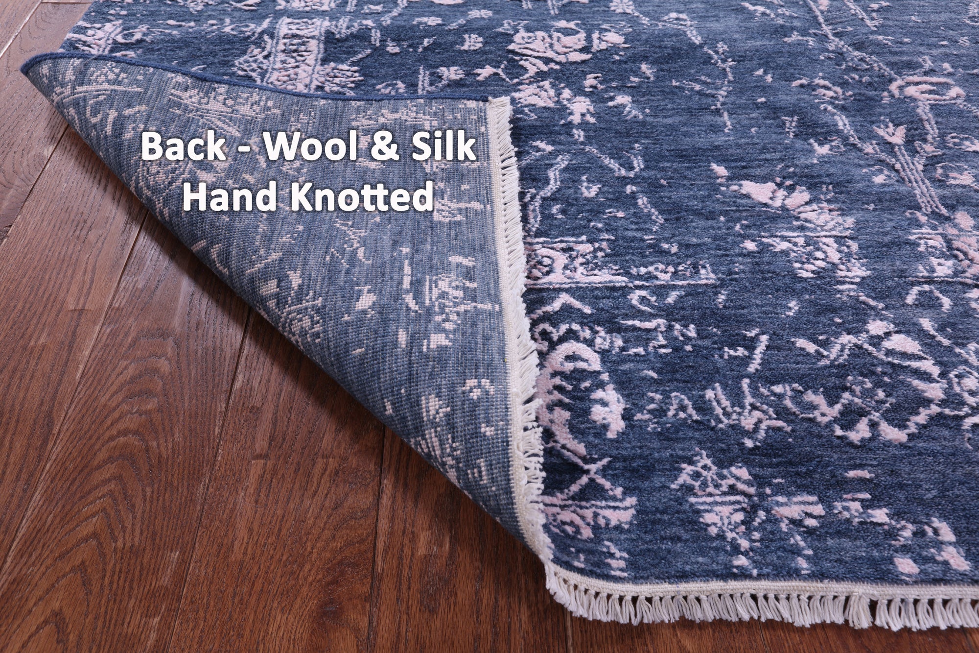 Grey Modern Hand Knotted Wool & Silk Rug - 6' 2" X 9' 3" - Golden Nile