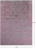 Grey Persian Handmade Wool & Silk Rug - 10' 0" X 13' 11" - Golden Nile