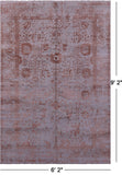 Grey Modern Handmade Wool & Silk Rug - 6' 2" X 9' 2" - Golden Nile
