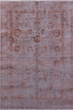 Grey Modern Handmade Wool & Silk Rug - 6' 2" X 9' 2" - Golden Nile