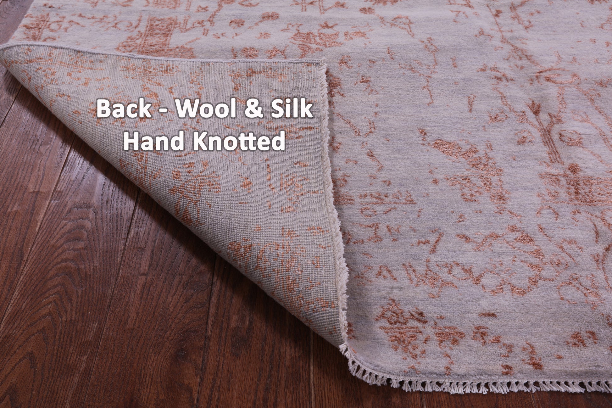 Grey Modern Handmade Wool & Silk Rug - 6' 2" X 9' 2" - Golden Nile
