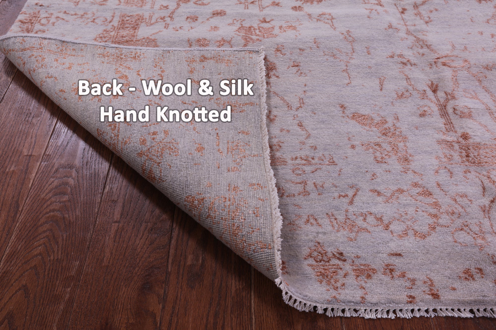 Grey Modern Handmade Wool & Silk Rug - 6' 2" X 9' 2" - Golden Nile