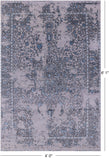 Grey Modern Hand Knotted Wool & Silk Rug - 4' 0" X 6' 1" - Golden Nile