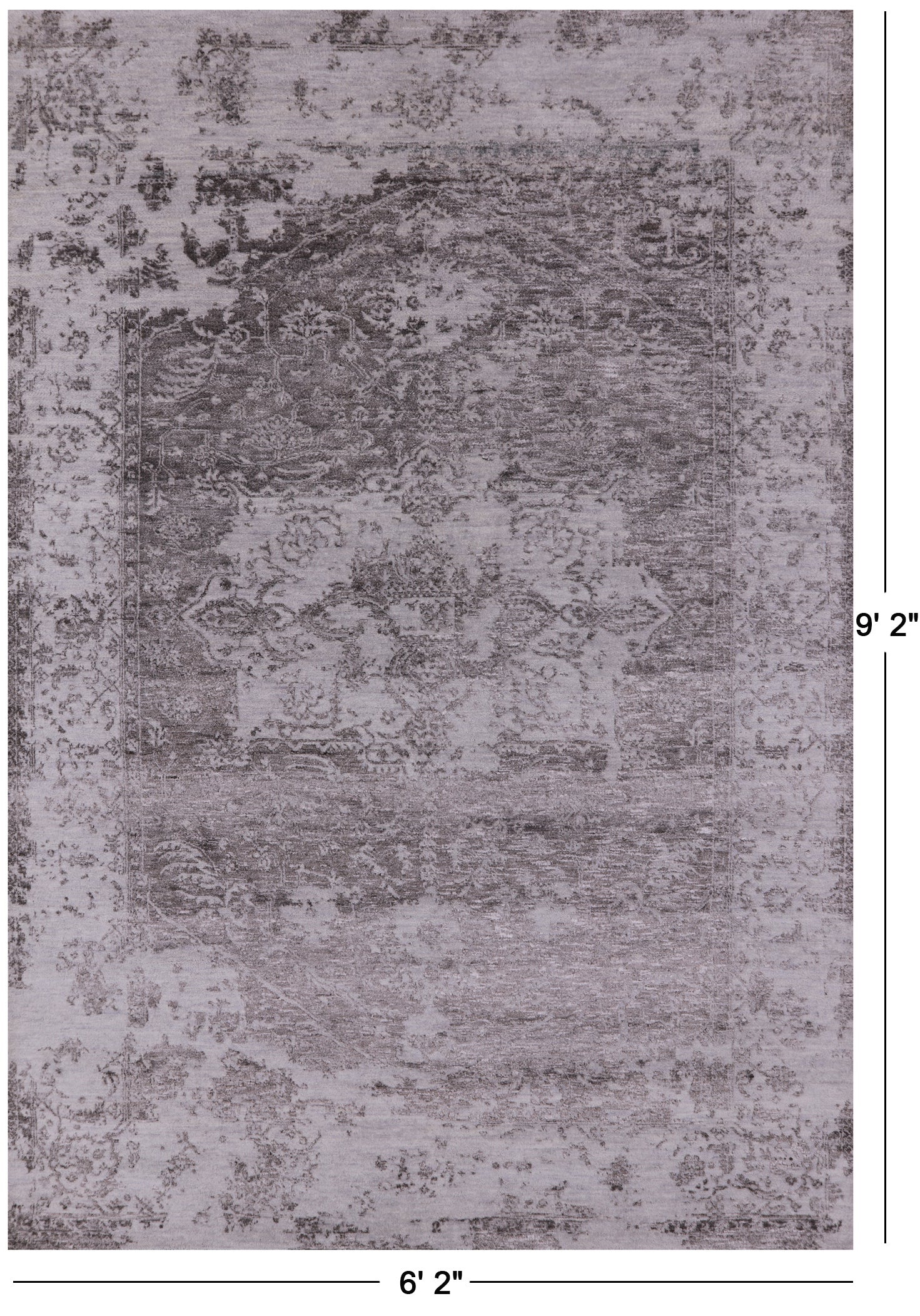 Modern Handmade Wool & Silk Rug - 6' 2" X 9' 2" - Golden Nile