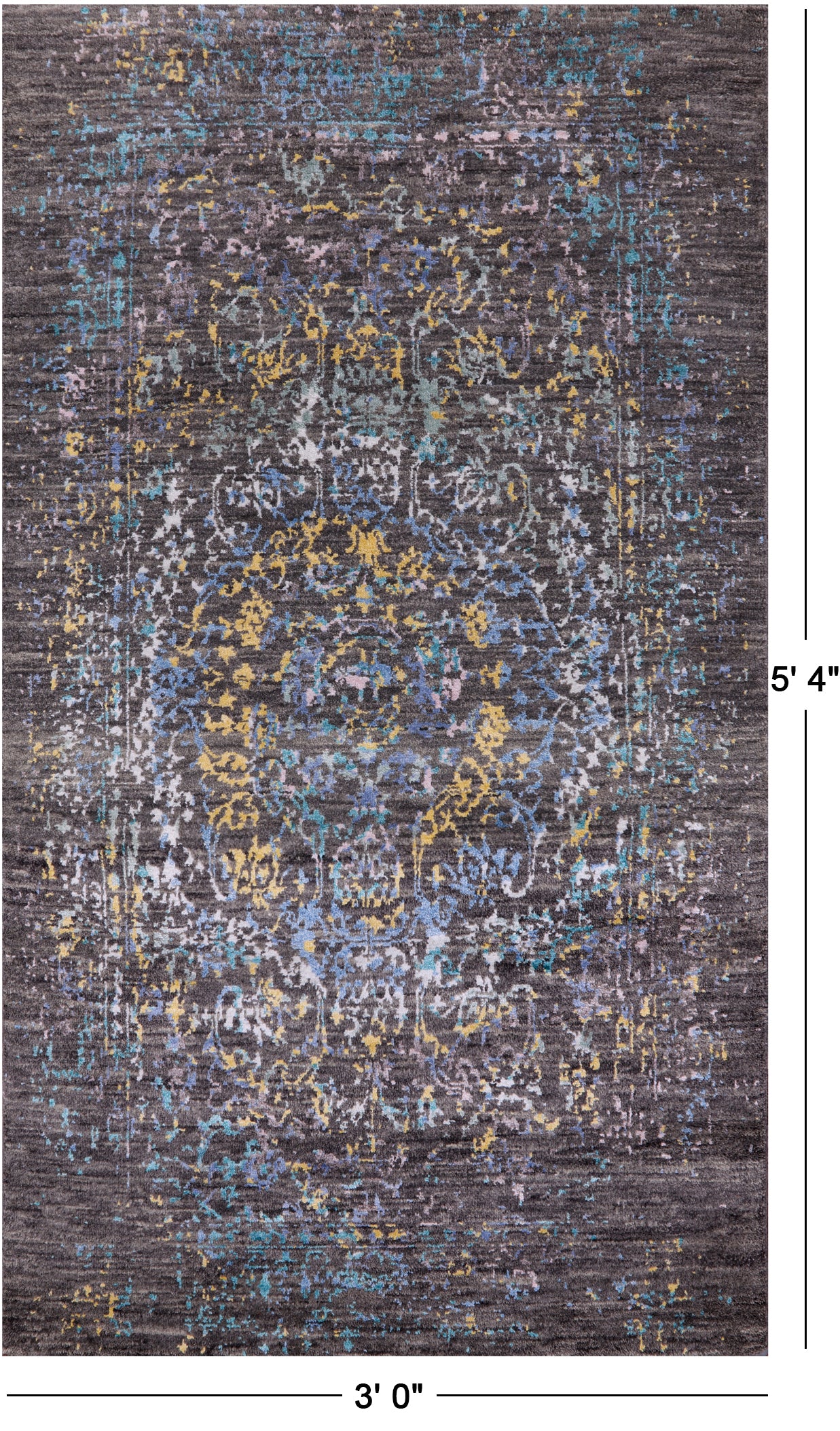 Modern Hand Knotted Wool & Silk Rug - 3' 0" X 5' 4" - Golden Nile