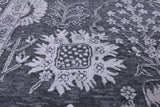 Grey Modern Handmade Wool & Silk Rug - 9' 1" X 11' 10" - Golden Nile