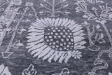 Grey Modern Handmade Wool & Silk Rug - 9' 1" X 11' 10" - Golden Nile