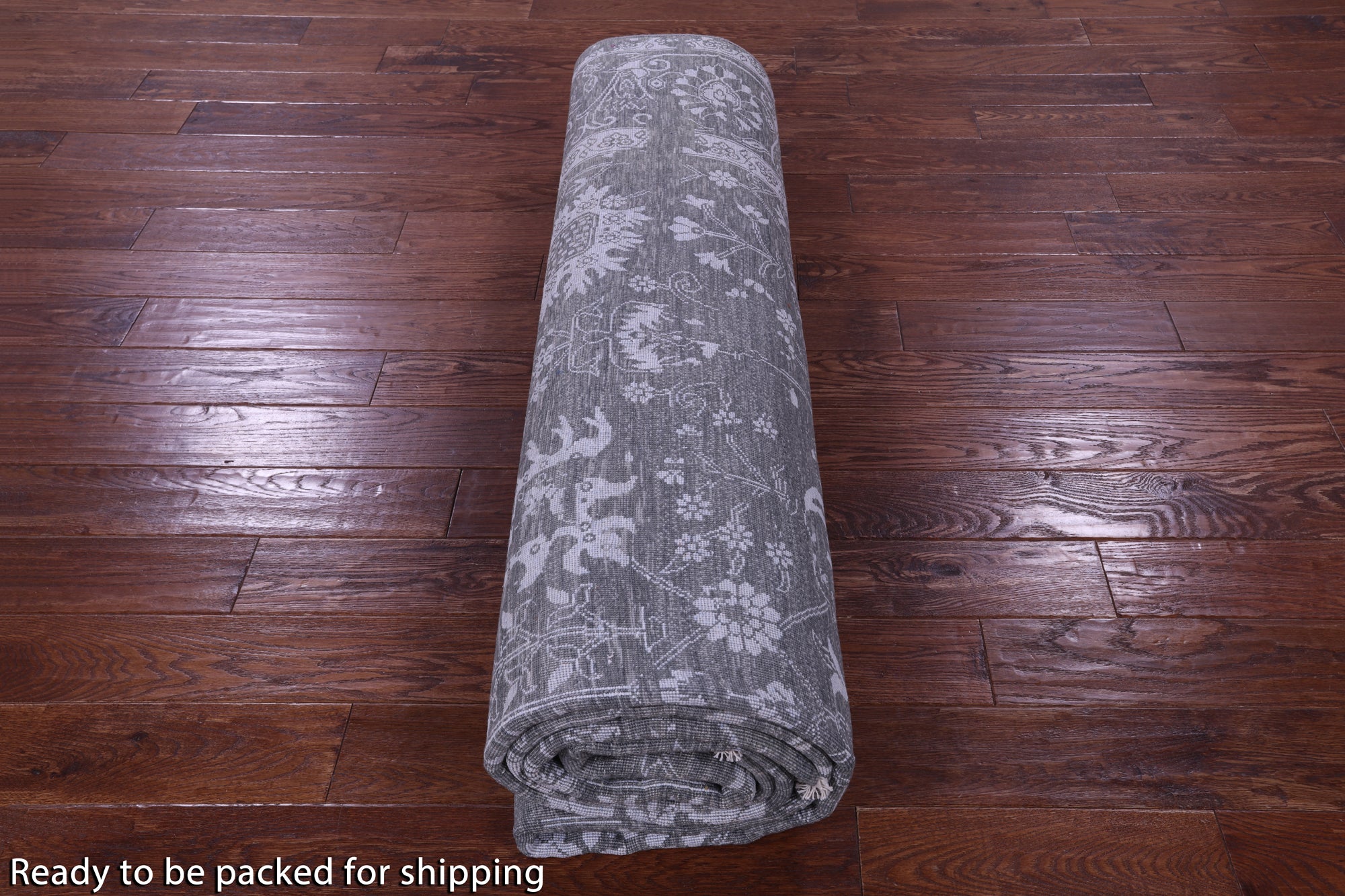 Grey Modern Handmade Wool & Silk Rug - 9' 1" X 11' 10" - Golden Nile