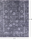 Grey Modern Handmade Wool & Silk Rug - 9' 1" X 11' 10" - Golden Nile
