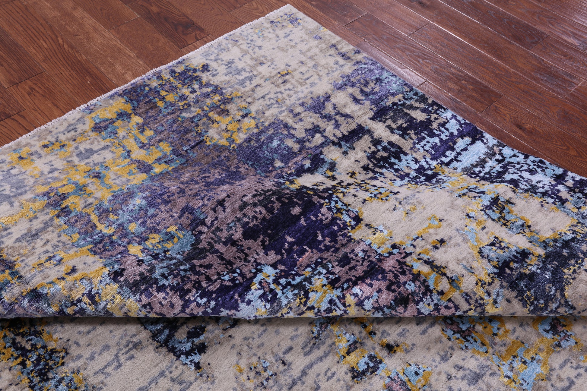 Modern Handmade Wool & Silk Rug - 8' 1" X 10' 1" - Golden Nile