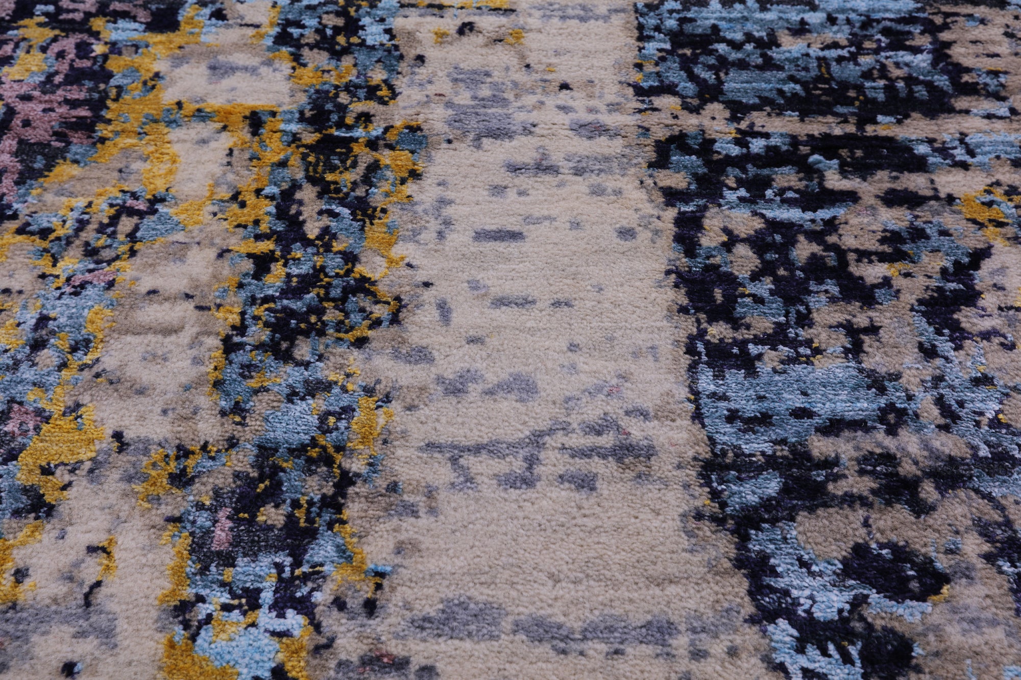 Modern Handmade Wool & Silk Rug - 8' 1" X 10' 1" - Golden Nile