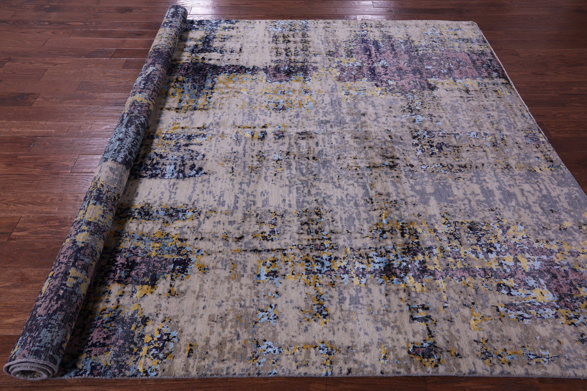 Modern Handmade Wool & Silk Rug - 8' 1" X 10' 1" - Golden Nile