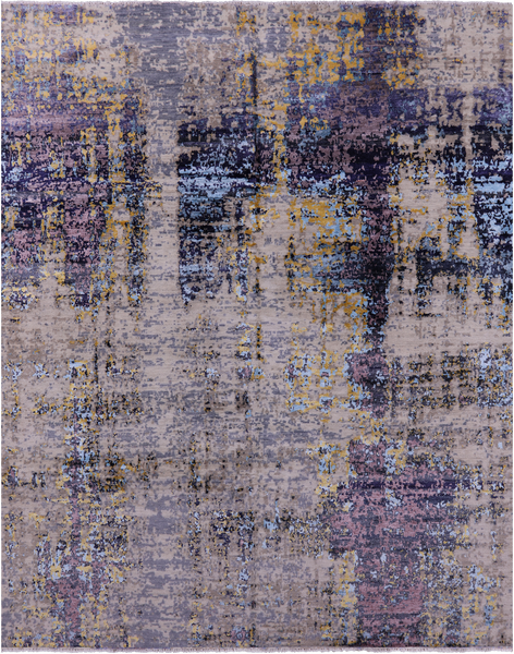 Modern Handmade Wool & Silk Rug - 8' 1" X 10' 1" - Golden Nile