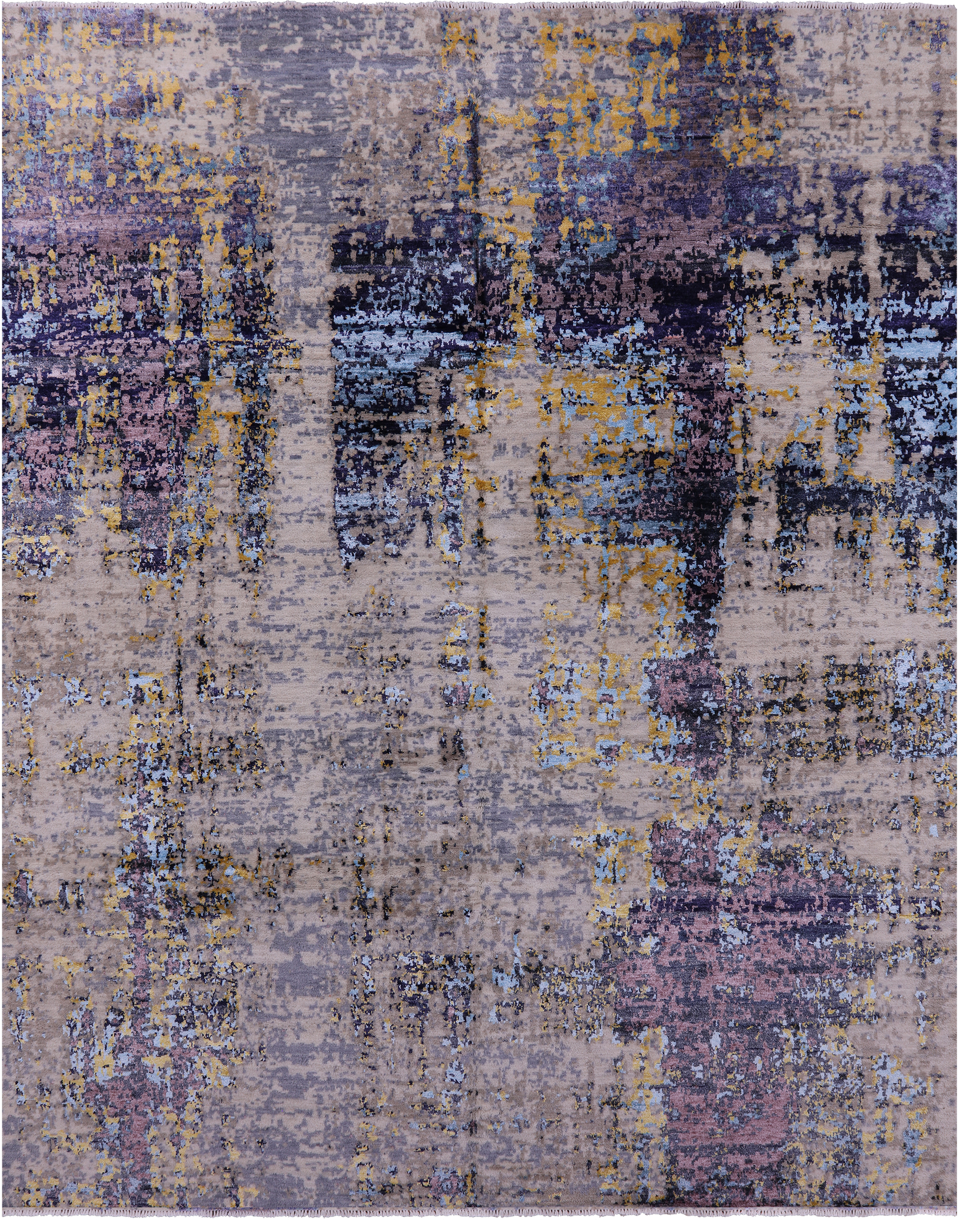Modern Handmade Wool & Silk Rug - 8' 1" X 10' 1" - Golden Nile