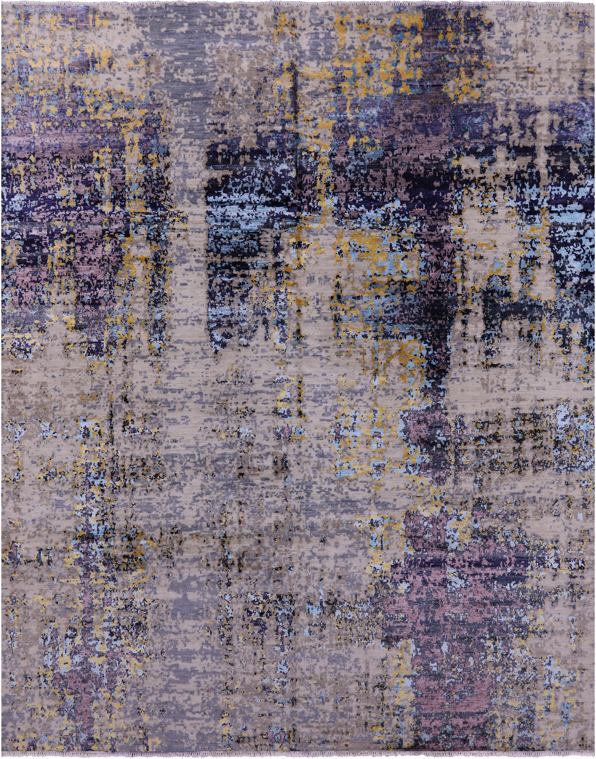 Modern Handmade Wool & Silk Rug - 8' 1" X 10' 1" - Golden Nile
