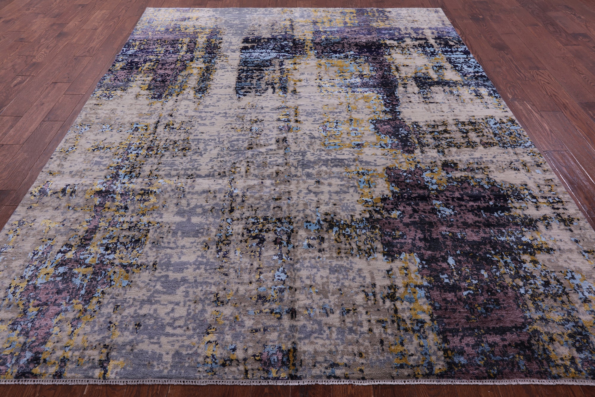 Modern Handmade Wool & Silk Rug - 8' 1" X 10' 1" - Golden Nile