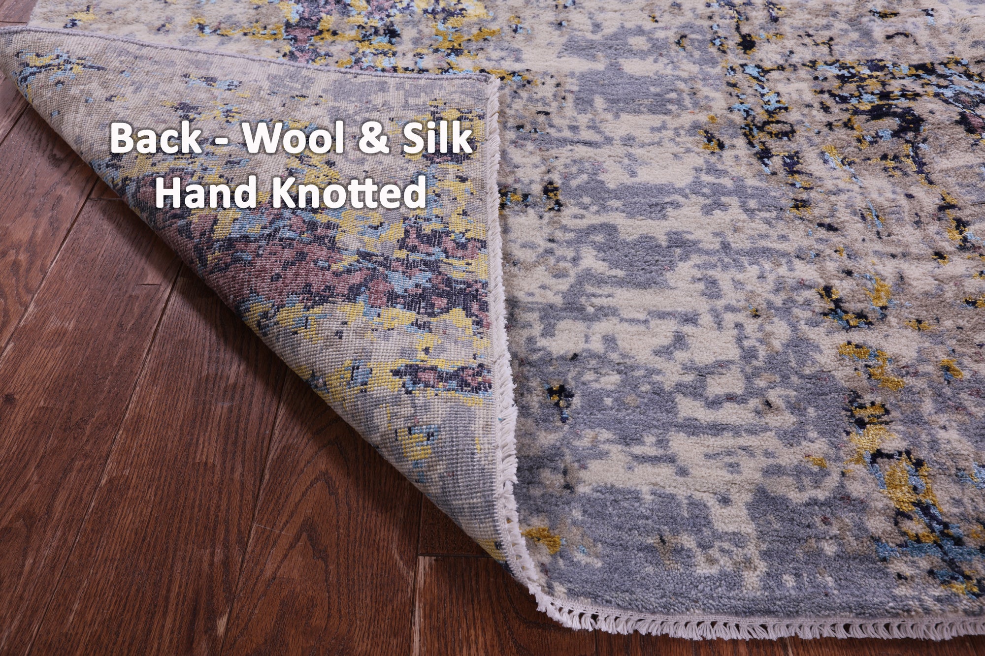 Modern Handmade Wool & Silk Rug - 8' 1" X 10' 1" - Golden Nile