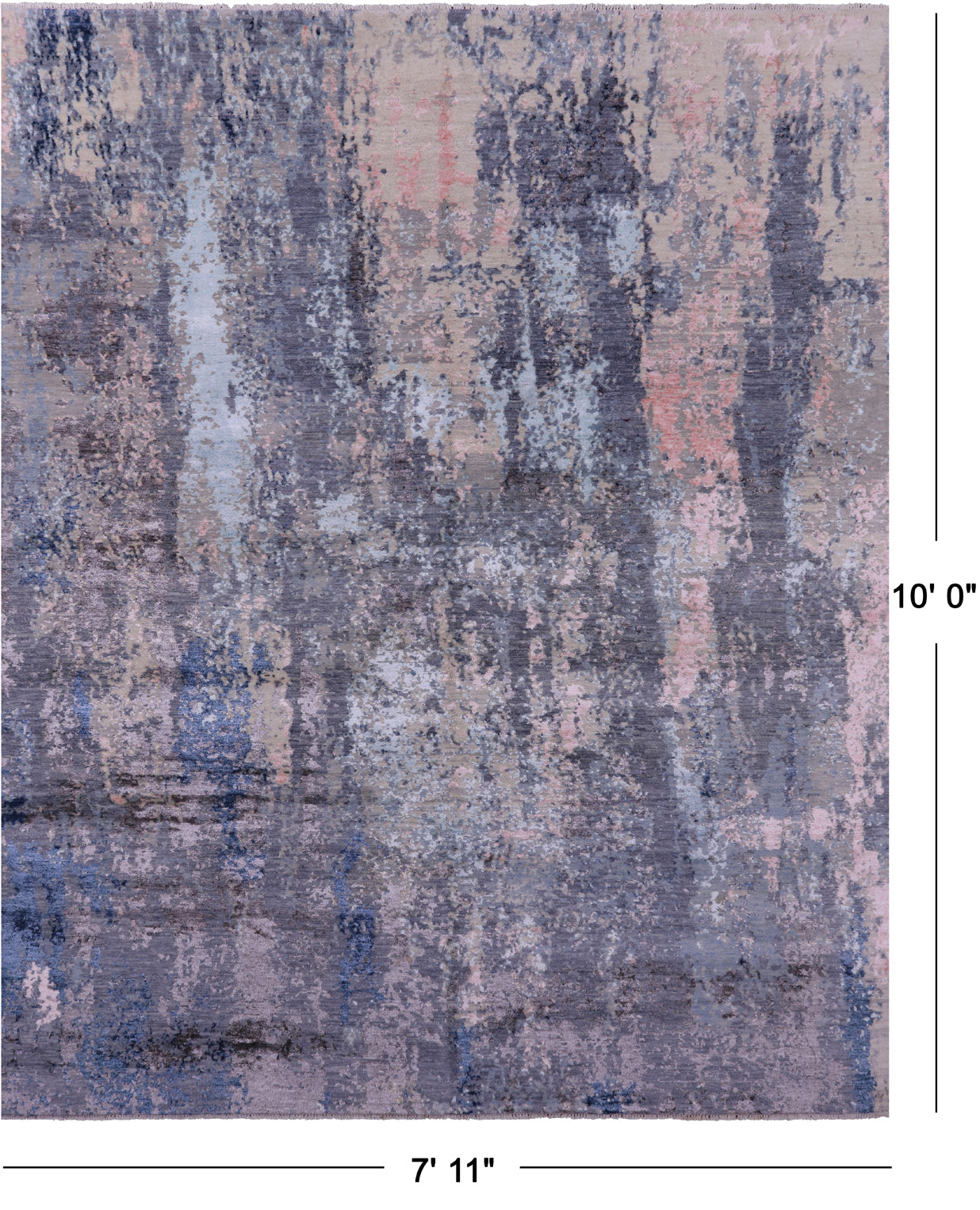 Modern Hand Knotted Wool & Silk Rug - 7' 11" X 10' 0" - Golden Nile