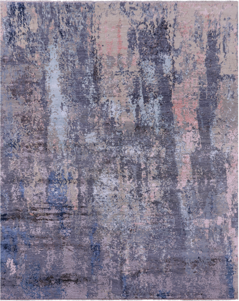 Modern Hand Knotted Wool & Silk Rug - 7' 11" X 10' 0" - Golden Nile