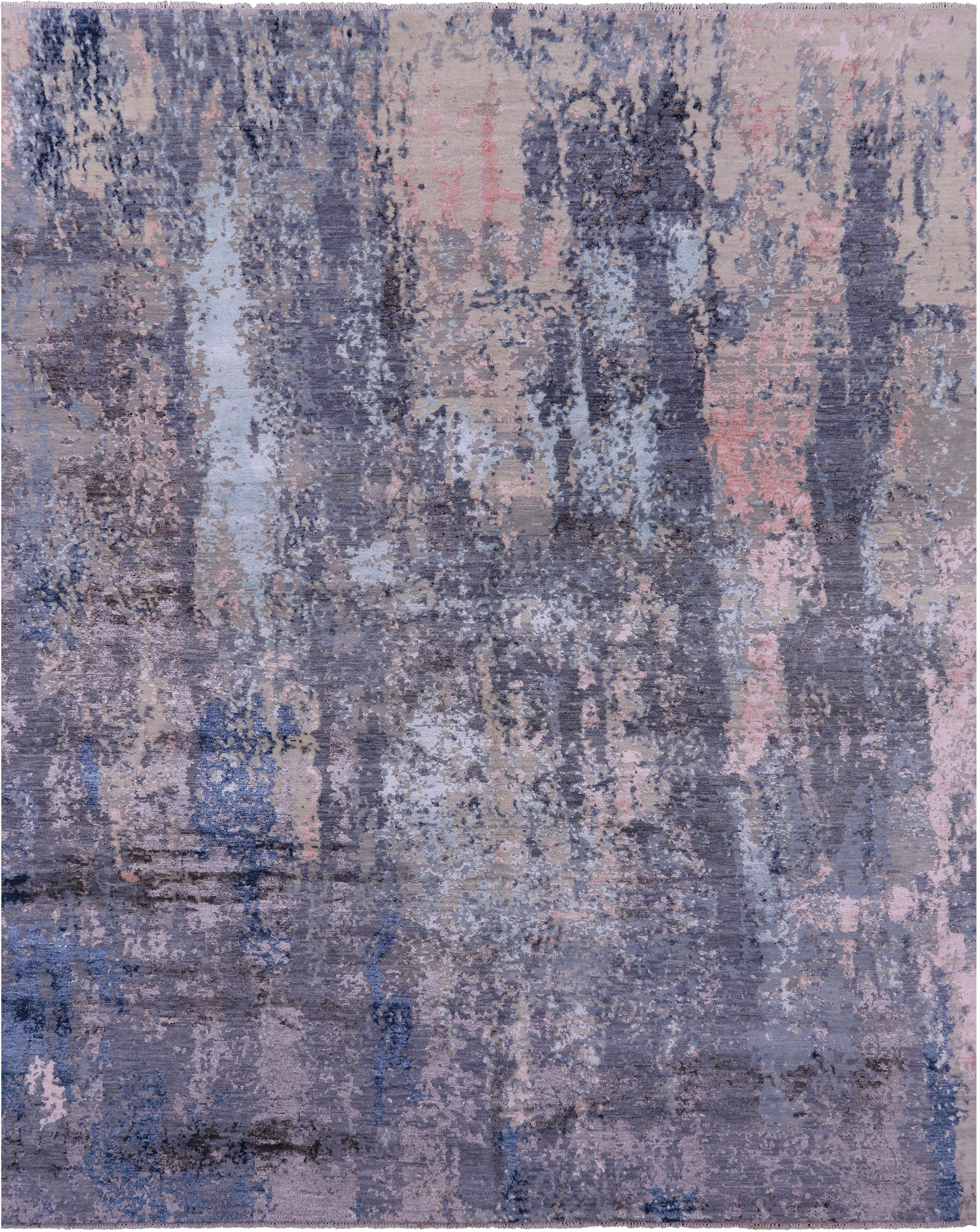 Modern Hand Knotted Wool & Silk Rug - 7' 11" X 10' 0" - Golden Nile