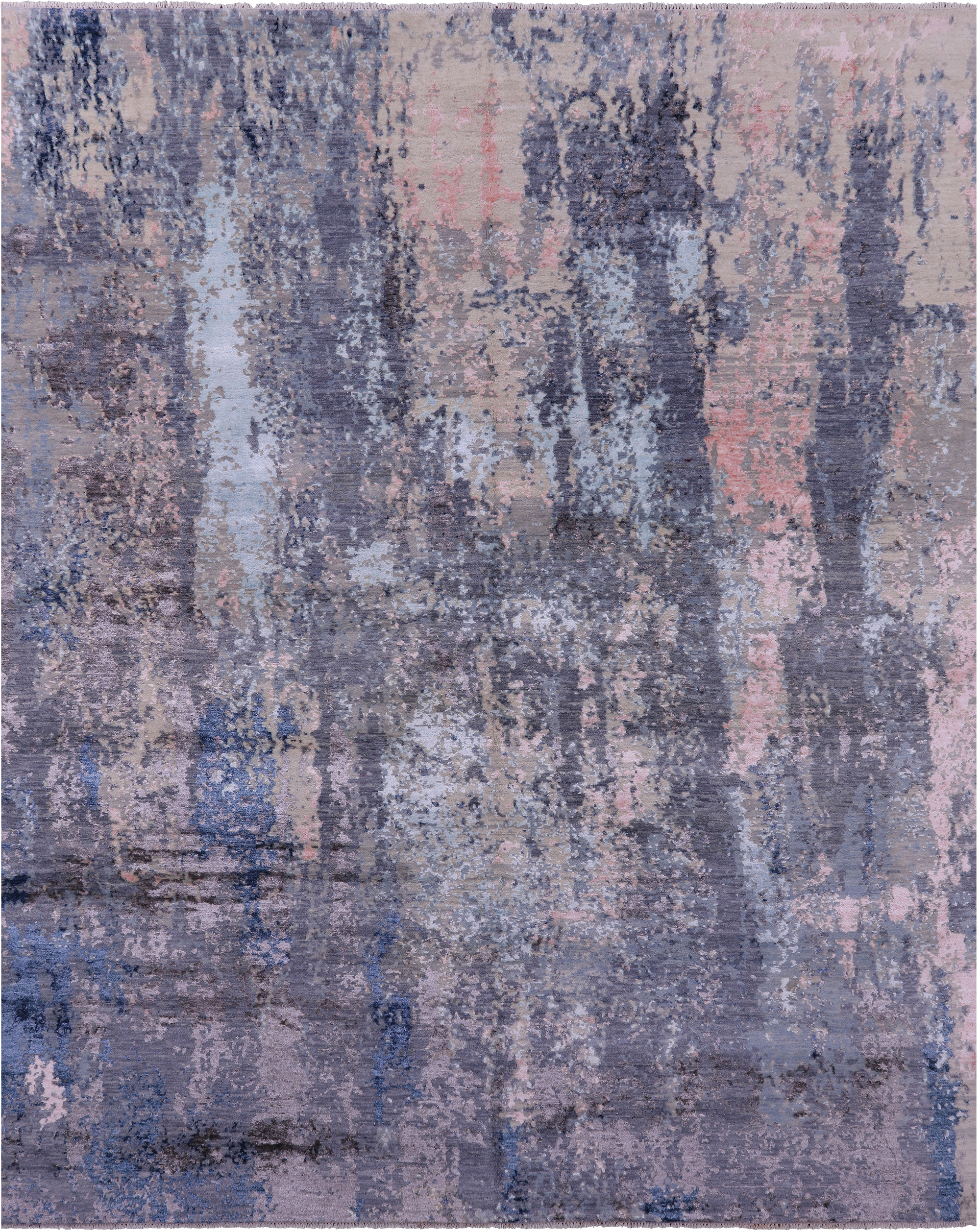 Modern Hand Knotted Wool & Silk Rug - 7' 11" X 10' 0" - Golden Nile