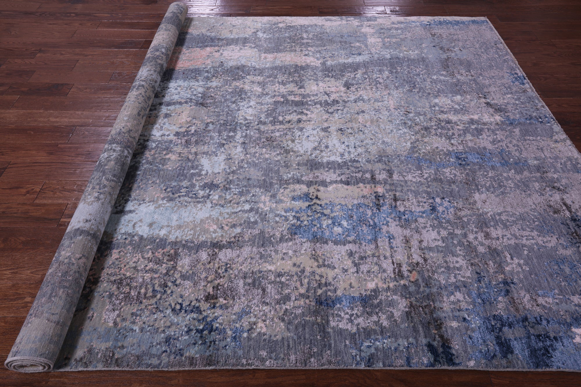 Modern Hand Knotted Wool & Silk Rug - 7' 11" X 10' 0" - Golden Nile