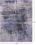 Modern Hand Knotted Wool & Silk Rug - 9' 0" X 11' 11" - Golden Nile