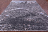 Castle View Design Modern Hand Knotted Wool & Silk Rug - 9' 1" X 12' 1" - Golden Nile