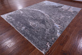 Castle View Design Modern Hand Knotted Wool & Silk Rug - 9' 1" X 12' 1" - Golden Nile