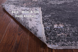 Castle View Design Modern Hand Knotted Wool & Silk Rug - 9' 1" X 12' 1" - Golden Nile