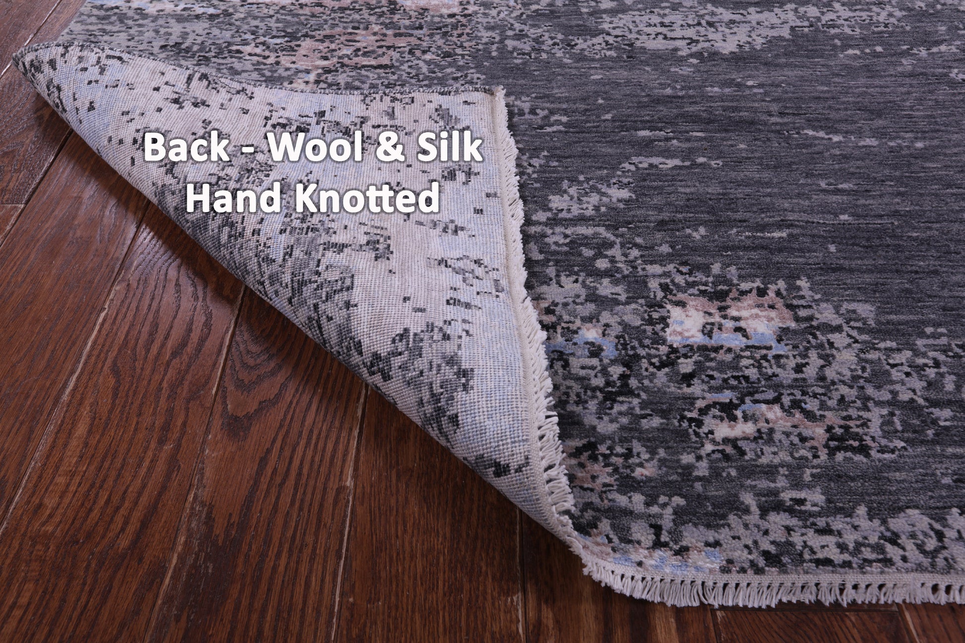 Castle View Design Modern Hand Knotted Wool & Silk Rug - 9' 1" X 12' 1" - Golden Nile