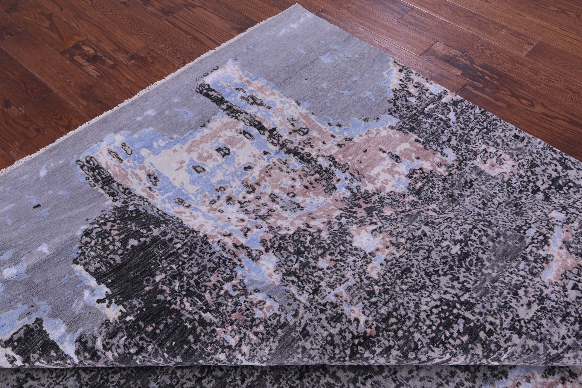 Castle View Design Modern Hand Knotted Wool & Silk Rug - 9' 1" X 12' 1" - Golden Nile