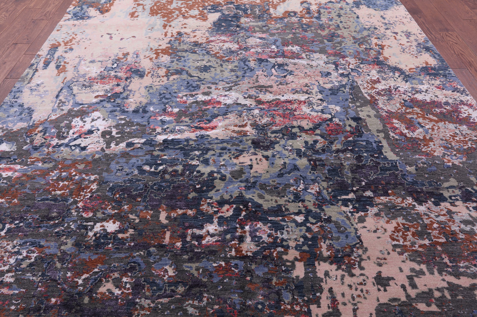 Modern Hand Knotted Wool & Silk Rug - 9' 0" X 11' 11" - Golden Nile