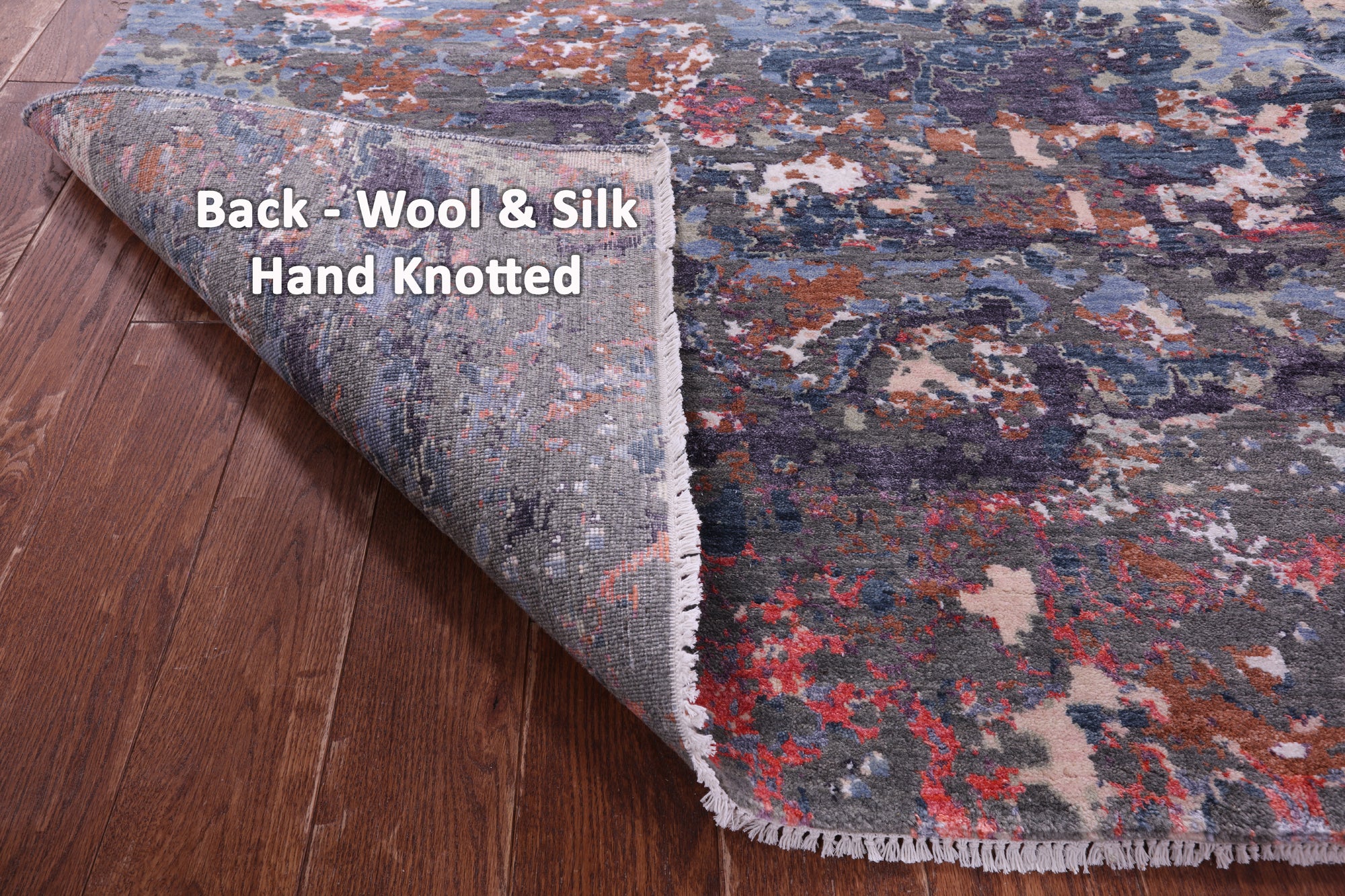 Modern Hand Knotted Wool & Silk Rug - 9' 0" X 11' 11" - Golden Nile